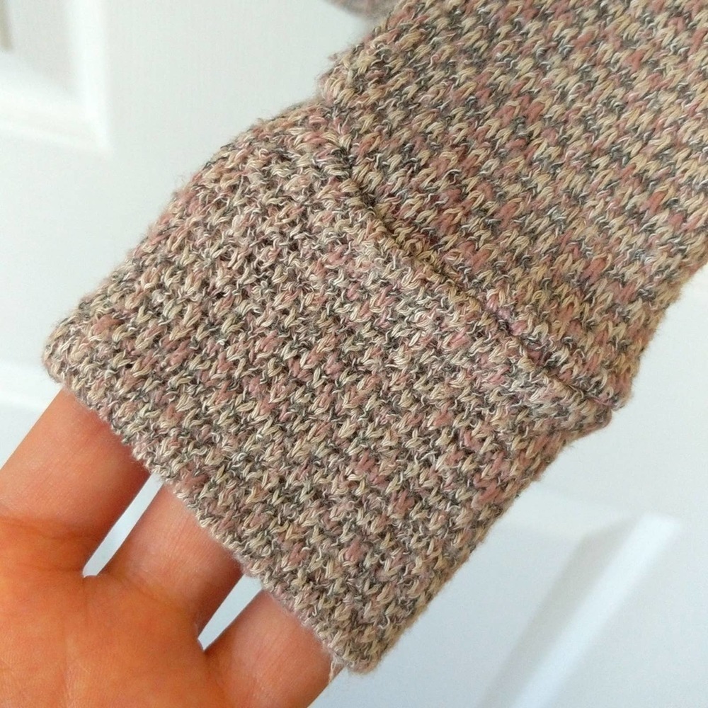 American Eagle Marled Knit Long Sleeve V-neck Sweater Top Mauve Gray Small - Picture 9 of 10